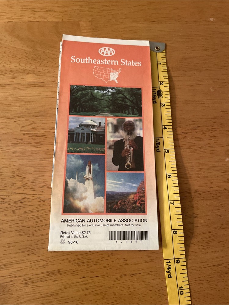 AAA Southeastern States Paper Map 1997