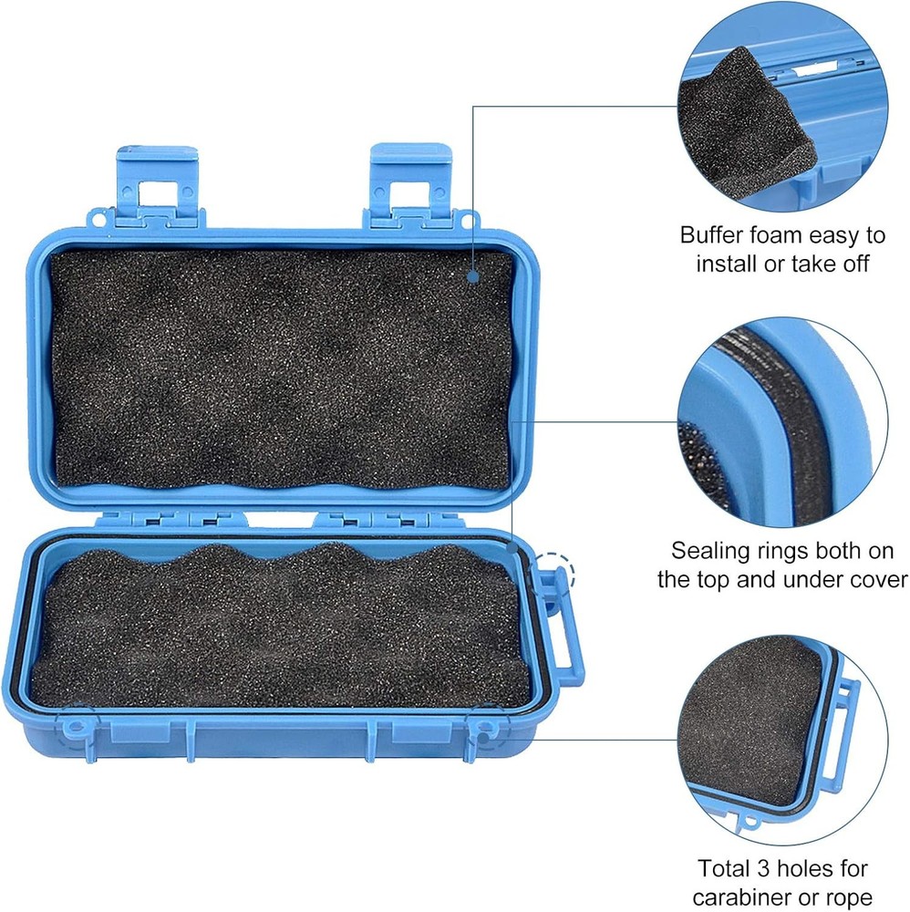 Waterproof Shockproof Box, Plastic Protective Hard Case, Outdoor Blue
