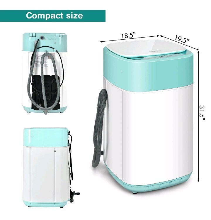8lbs Fully Automatic Portable Washing Machine W/ Drain Pump