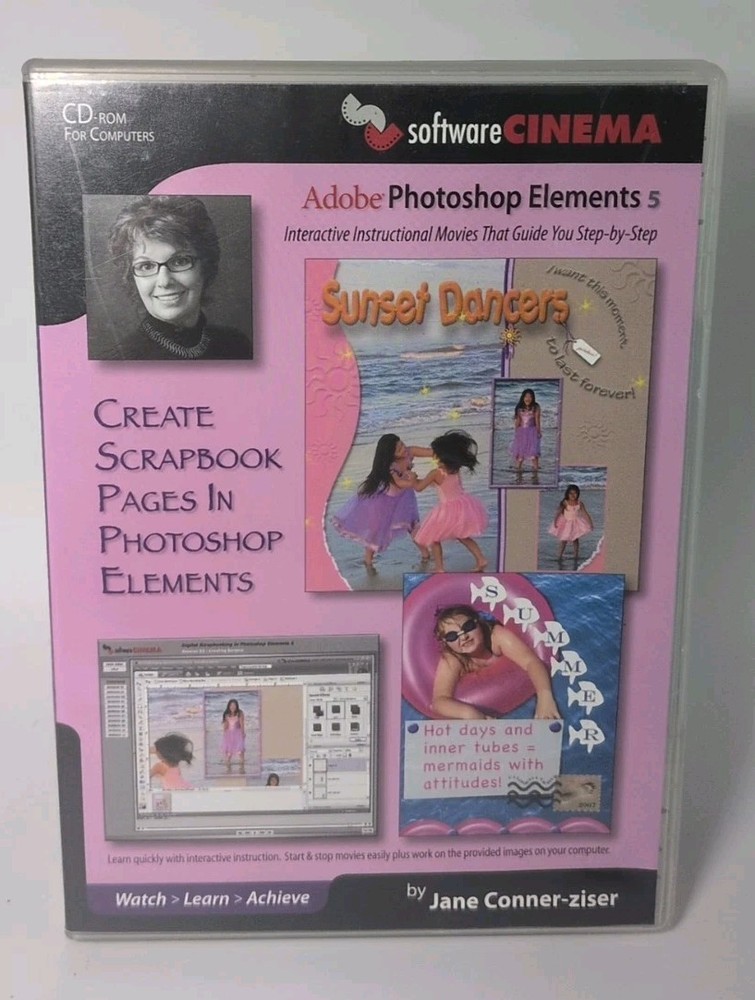 Create Scrapbook Pages In Photoshop Elements Jane Connor Sizer CD-ROM B496