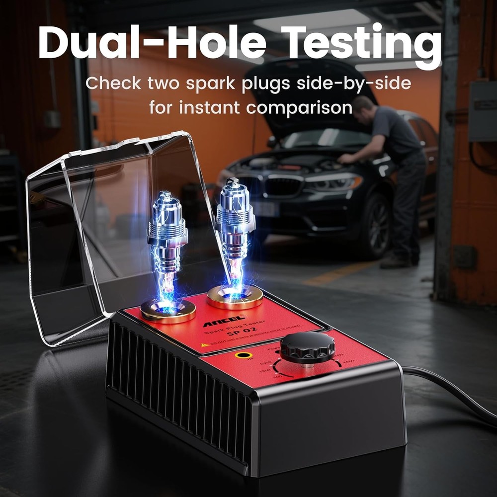 Dual Hole 12V Ancel Spark Plug Tester Ignition Plug Analyzer Diagnostic Detector