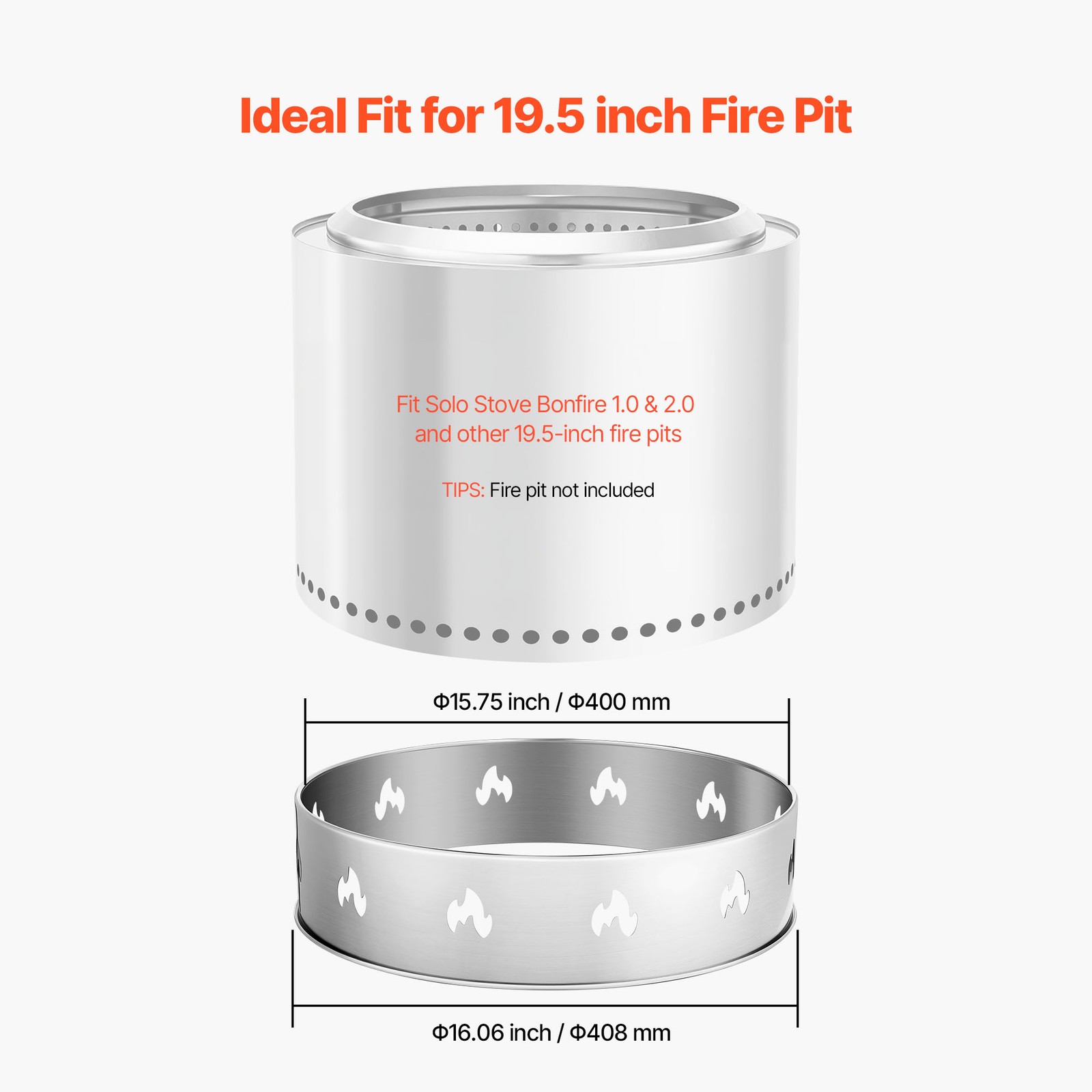 Fire Pit Stand for Solo Stove Bonfire 19.5 Inch Smokeless Fire Pit Ring