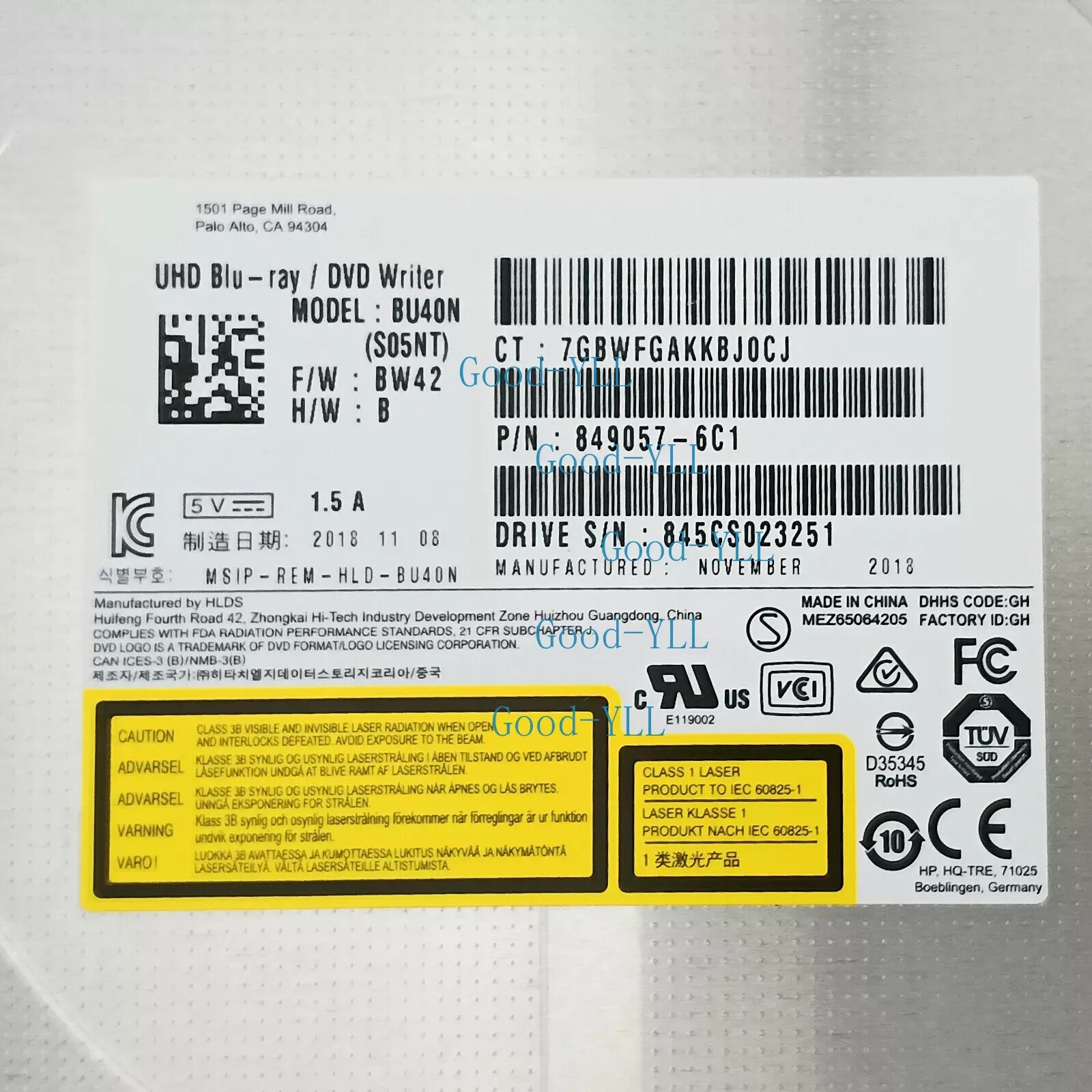 BU40N 9.5mm SATA Blu-ray DVD Writer - 4K Playback, for Laptop PC Internal Drive