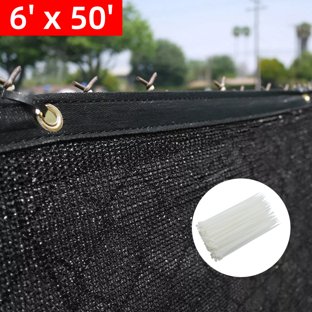 6x50ft Fence Privacy Screen Shade Cloth Construction Yard Industrial Warehouse
