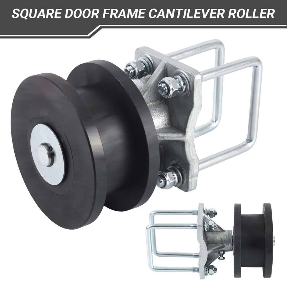 4" Square Post x2" Square Gate Premium Nylon Cantilever Roller Gate Roller Black