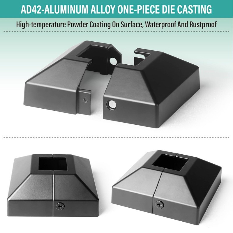 Aluminum Deck Post Base Cover Durable Waterproof Easy Install Outdoor Solution