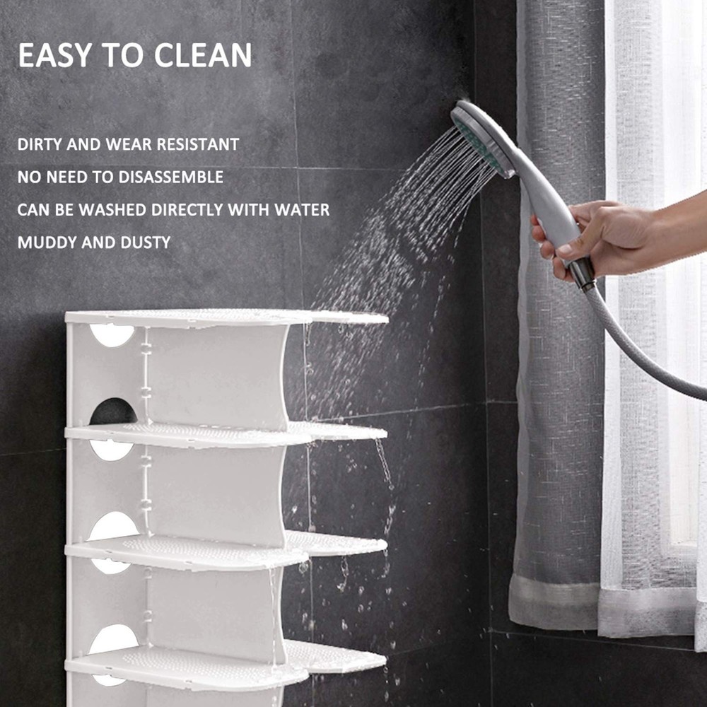 6-Tier Narrow Shoe Rack for Small Entryways, Space-Saving Adjustable Stackabl...