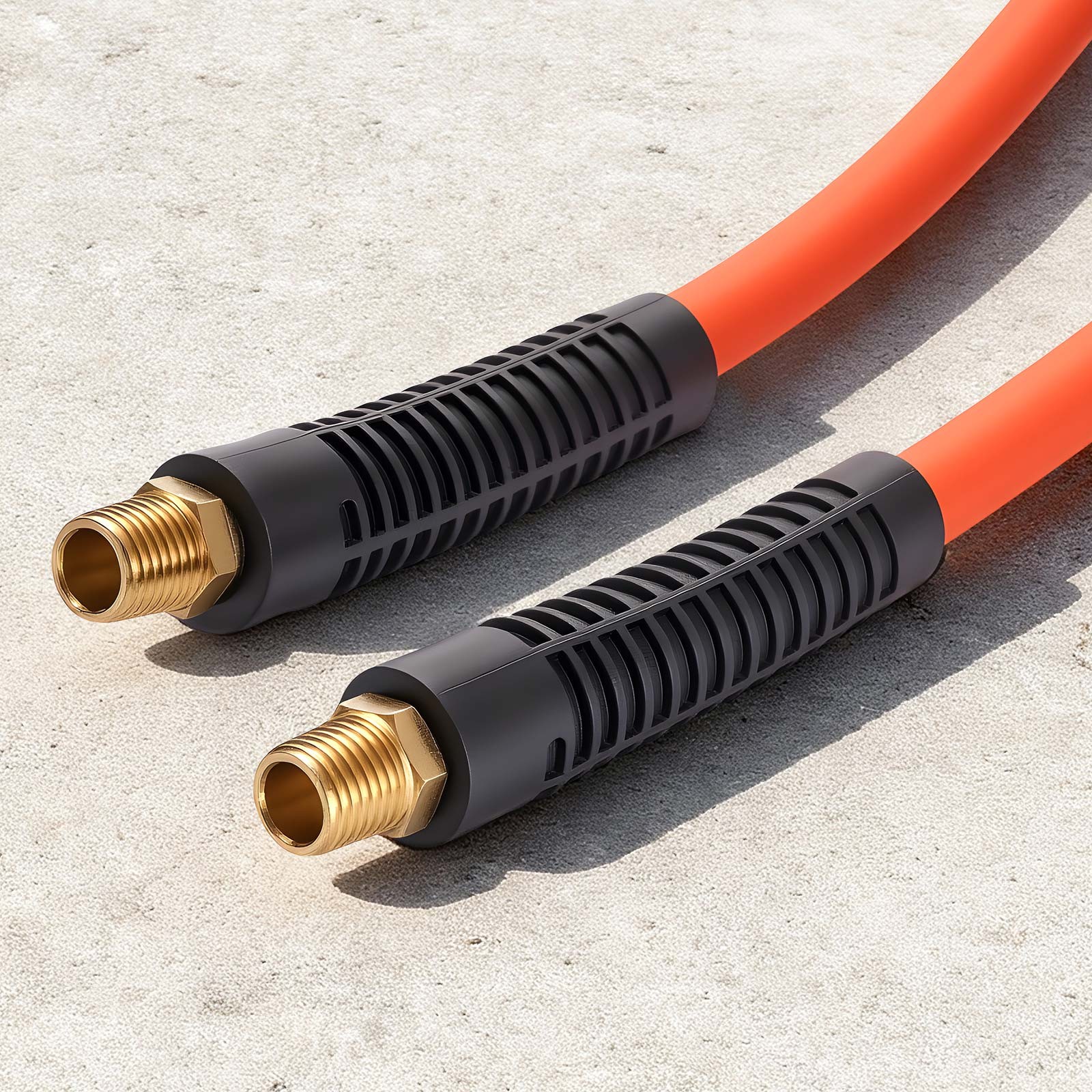 VEVOR Air Hose 3/8'' x 25ft Hybrid Air Hose with 1/4 in Solid Brass Male Fitting