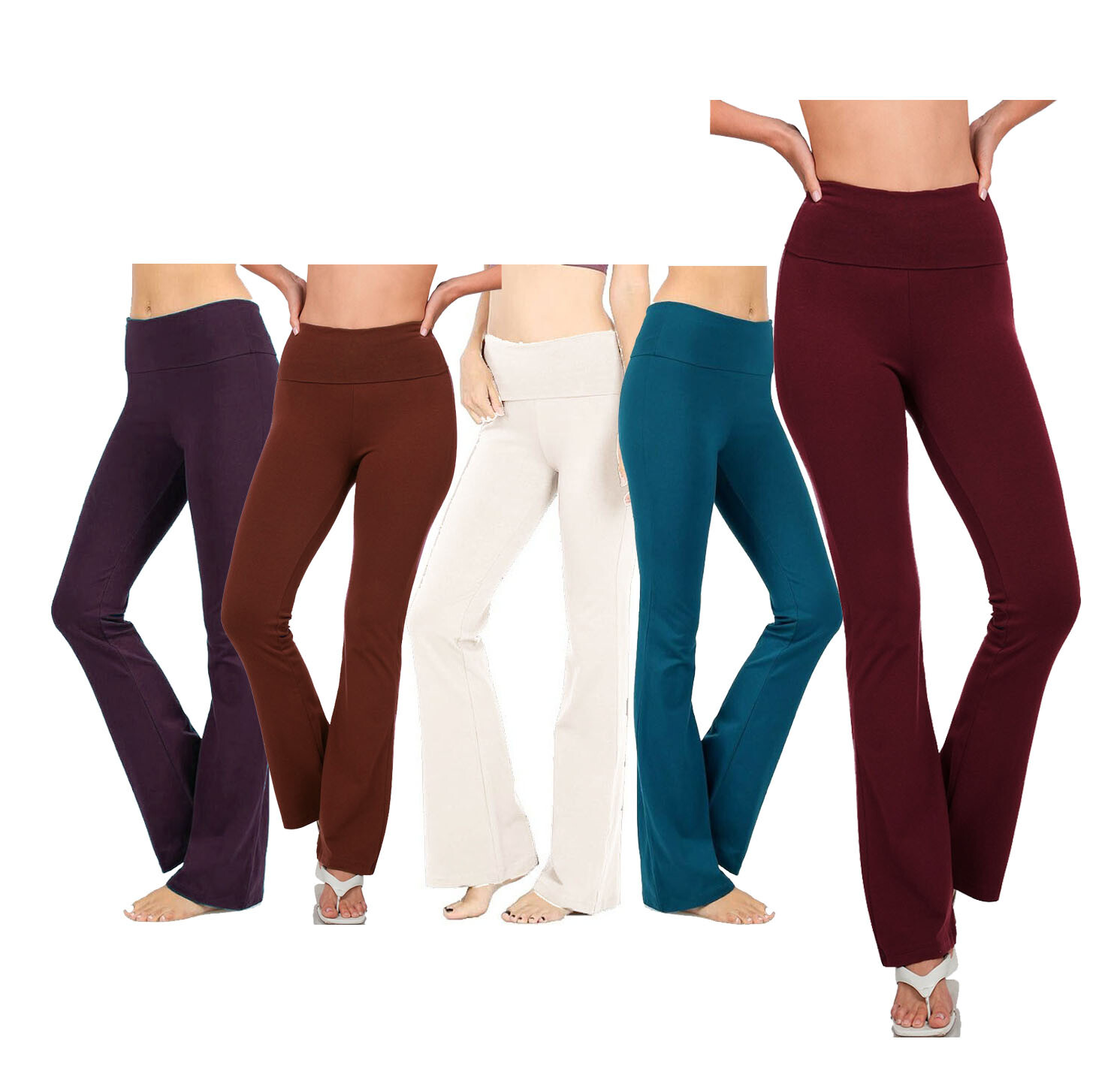 (Zenana Outfitters) Plus Size Premium Cotton Fold Over YOGA Pants