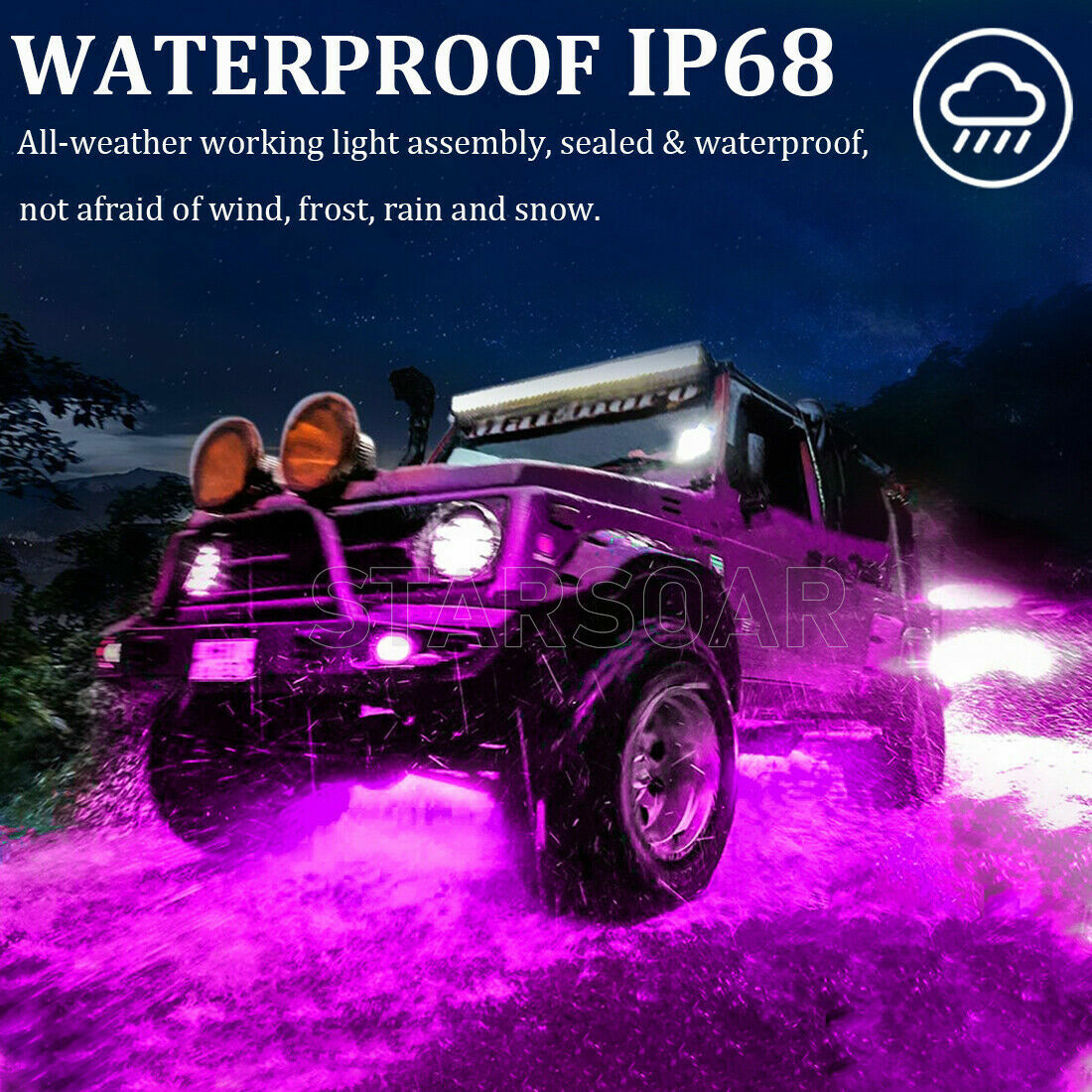 LED Rock Lights for ATV Offroad Truck Boat Underglow Underbody Fender Light Seal