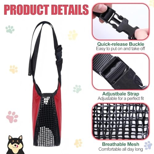 6 Sizes Dog Muzzle, Basket Air Mesh Muzzles Breathable Adjustable Snap Fastener