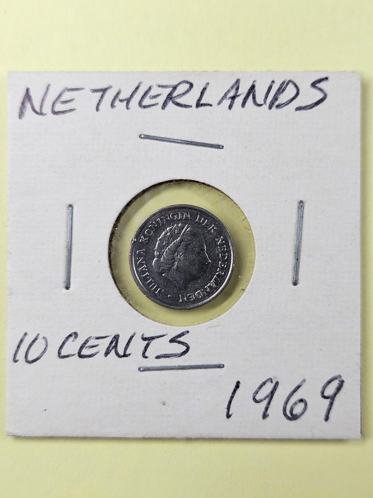 COIN - NETHERLANDS - 10 CENTS 1969