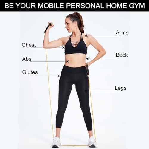 Resistance Bands with Handles, Exercise Resistance Bands, Yellow (E-Light)
