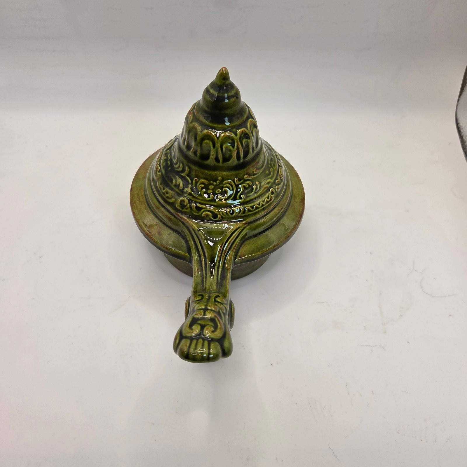 Large 17″ German Style Beer Stein Signed Sam Ceramic Relief with Lid