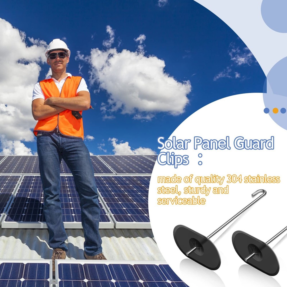 Solar Panel Bird Guard Fastener Clips Kit for One Size, silver