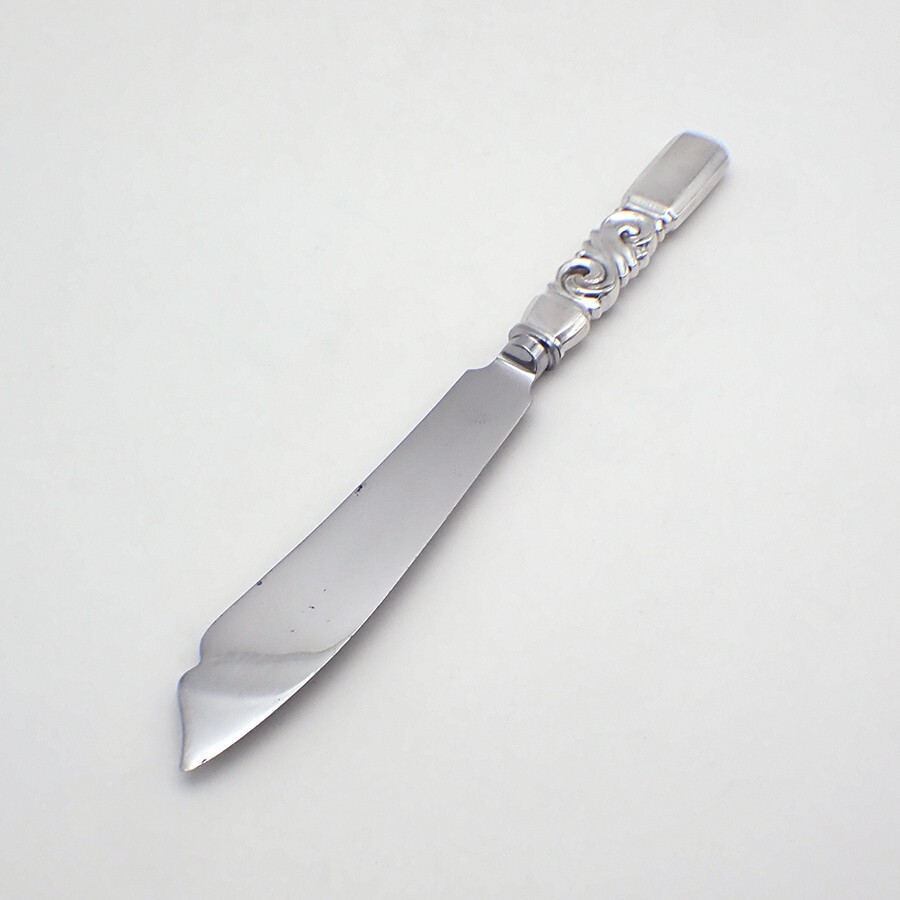 Scroll Cake Knife Georg Jensen Sterling Silver 1927 Denmark
