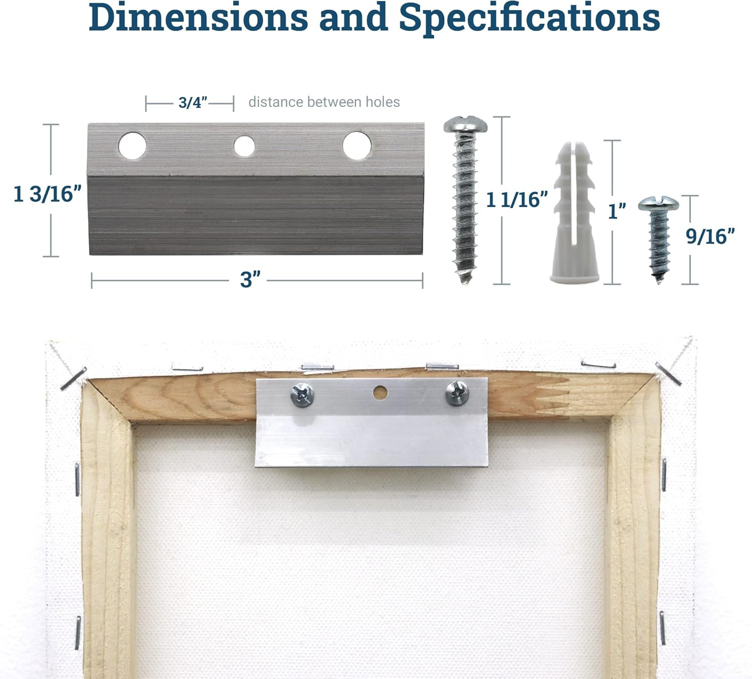 French Cleats 3-Inch Mounting Hardware - Supports 15 lbs - 3 Pairs of Small Clea
