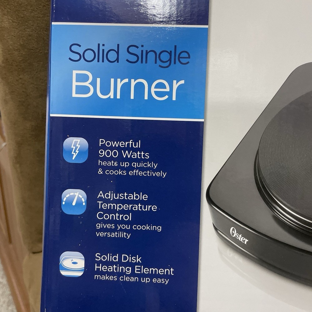 OSTER SOLID SINGLE BURNER 900W WITH ADJUSTABLE TEMPERATURE Hot Plate