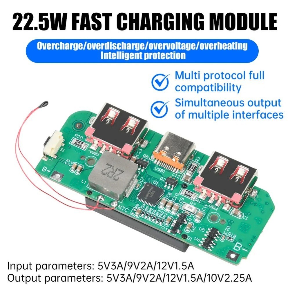 22.5W Module Fast Charge Converter PD Protocol Support FCP Support VOOC Support