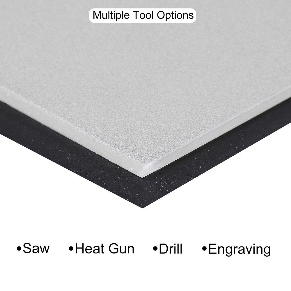 ABS Plastic Sheet 8 x 8", 1/12" Thick Leather Texture Transparent 2Pcs