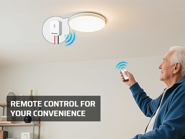 DEWENWILS Wireless Light Switch Kit No Wiring Needed 15A 100ft Range