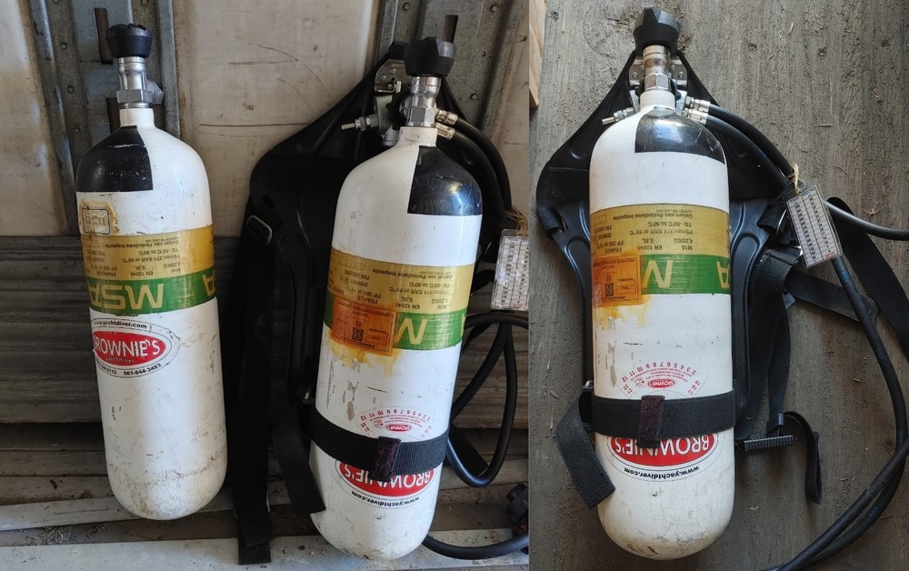 scuba diving oxygen tanks