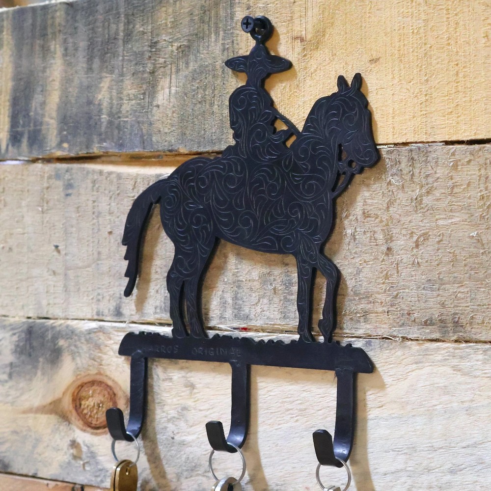 Engraved Wall Mounted Charro Key Holder Metal