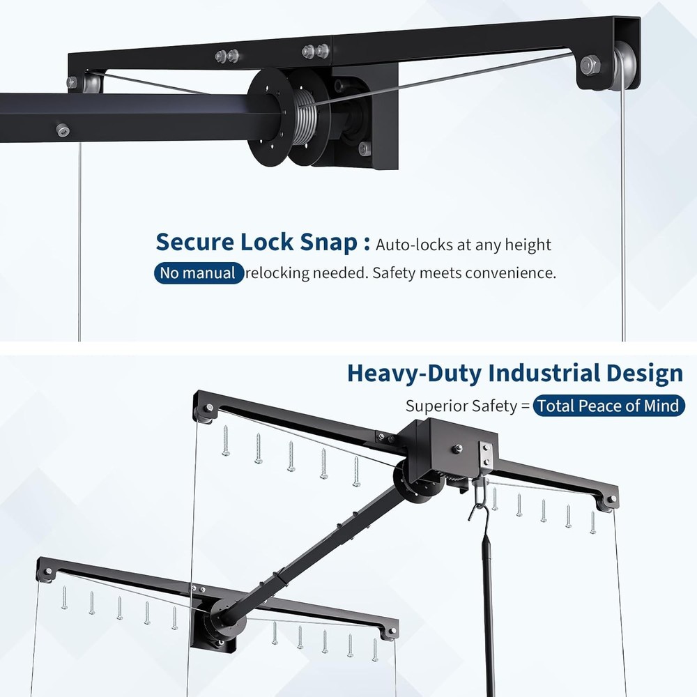 Adjustable 4x4 ft Ceiling Storage Rack Overhead Garage Rack 250 Lb Capacity
