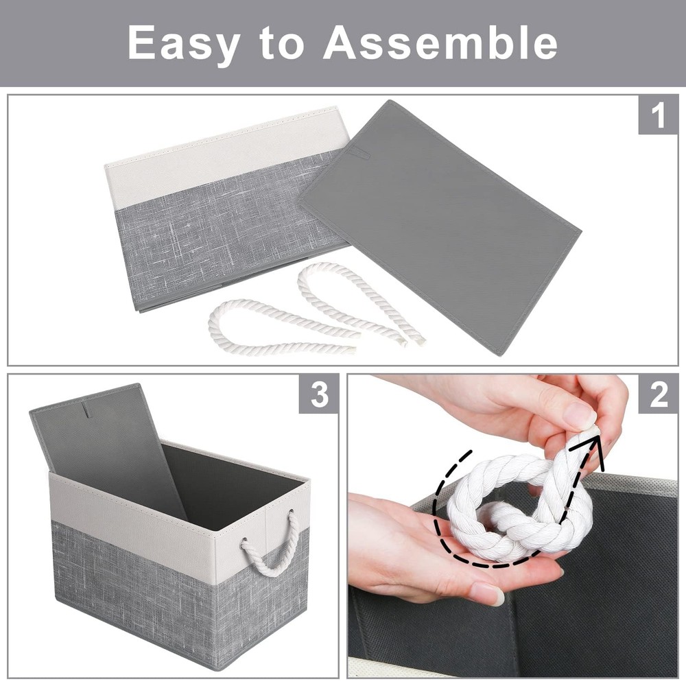 Fab totes Storage Bins [3-Pack], Foldable Storage Baskets for Organizing