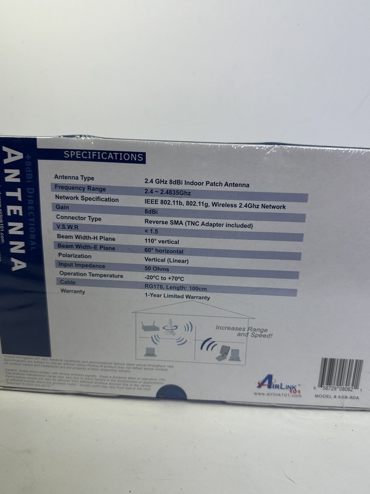 +8dBi DIRECTIONAL ANTENNA ASB-8DA Airlink 101