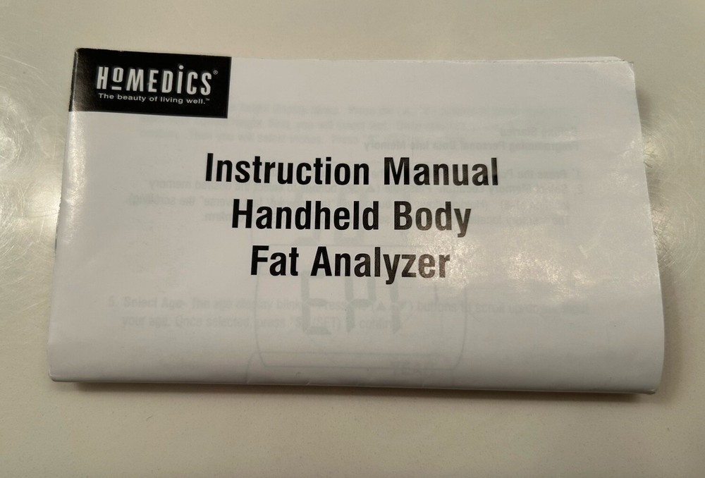HoMEDICS Handheld Body Fat Analyzer 8 user memory. New Open Box