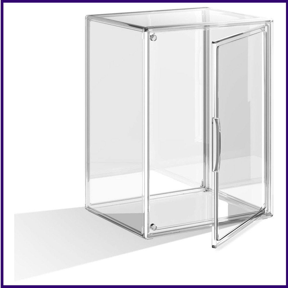 Clear Acrylic Display Case Large Stackable Storage Bins Magnetic Attraction Lids
