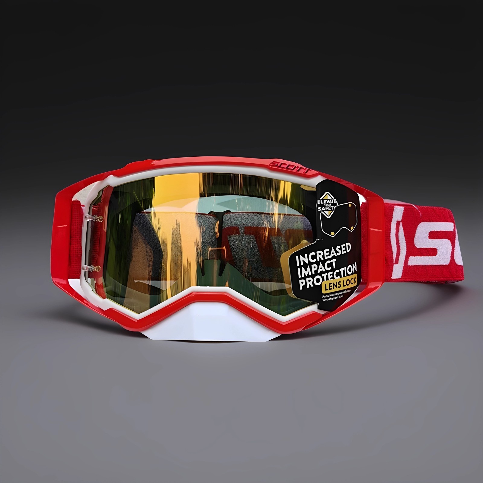 Scott USA Prospect Goggle Heritage Retro Red/Red Chrome Lens MX/ATV/UTV