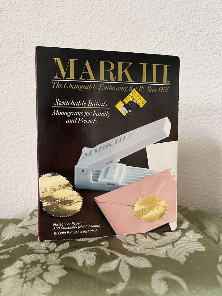 Vintage Mark III Handheld Embossing Kit Switchable Monogram Initials Sun Hill