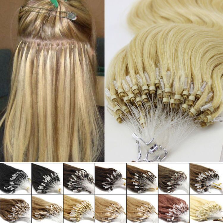 Micro Ring Link Human Hair Extensions Micro Beads Loop Tip Real Remy Thick Hair