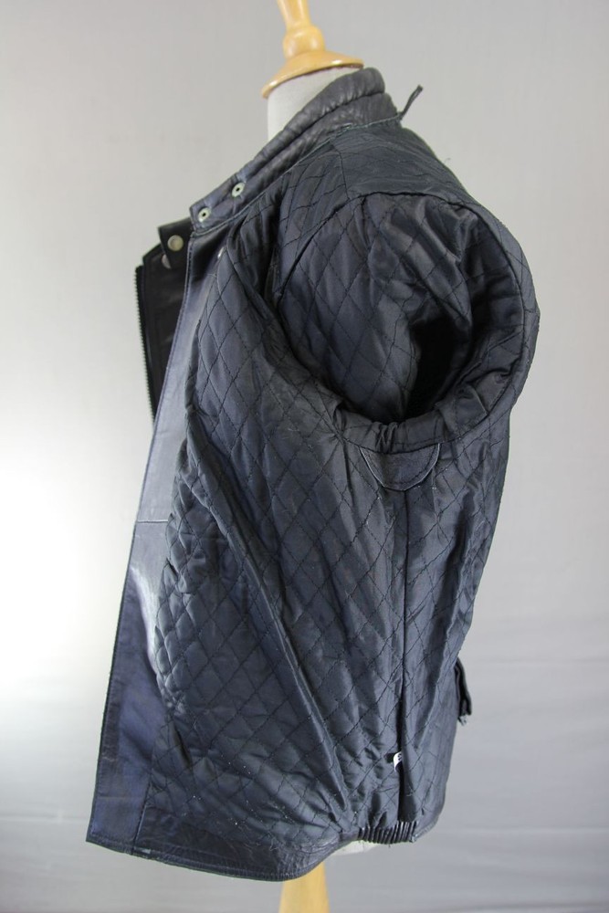 CLASSIC BLACK LEATHER BIKER JACKET 40 INCH CHEST/MEDIUM