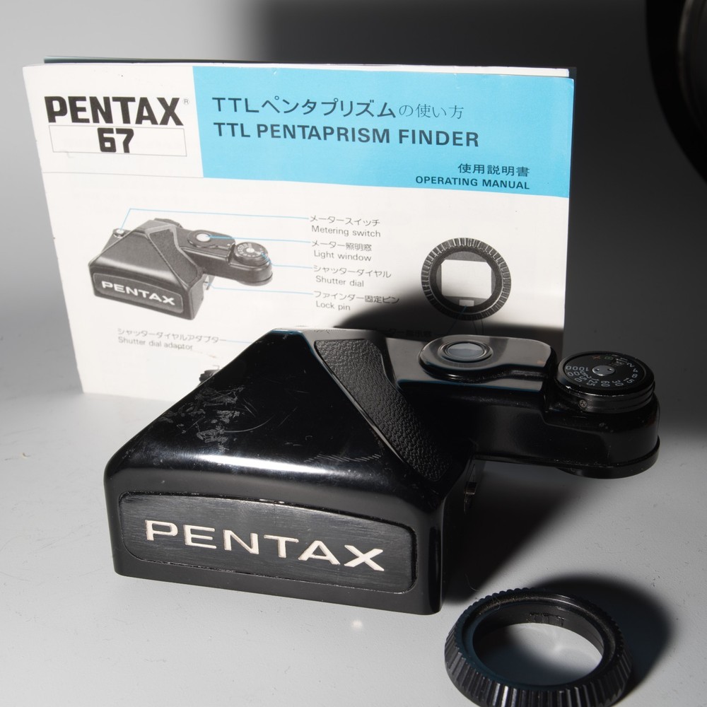 Pentax 67, 6x7 Metered Prism - Includes manual - shutter ring coupler - Tested