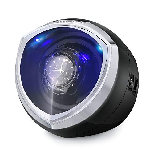 Single Automatic Watch Winder with Quiet Motor, 4 Rotation Mode Black