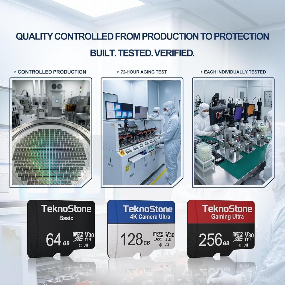 Basic 128GB MicroSDXC Flash Memory with Adapter 90MB/s Read 50MB/s Write UHS-...