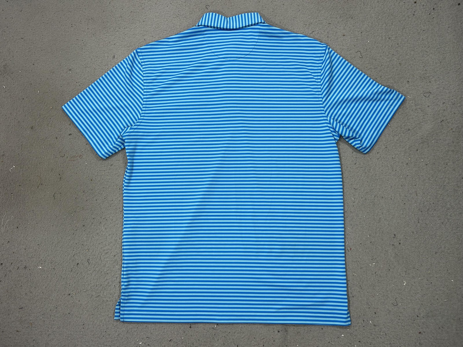 Masters Tech Shirt Polo Mens Medium Blue Stripe Golf Augusta National Logo