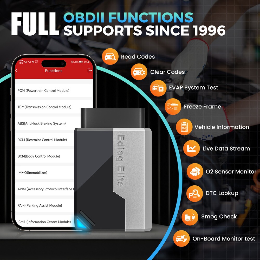 KINGBOLEN EDIAG ELITE Bidirectional All System Diagnostic Tools OBD2 Scanner US