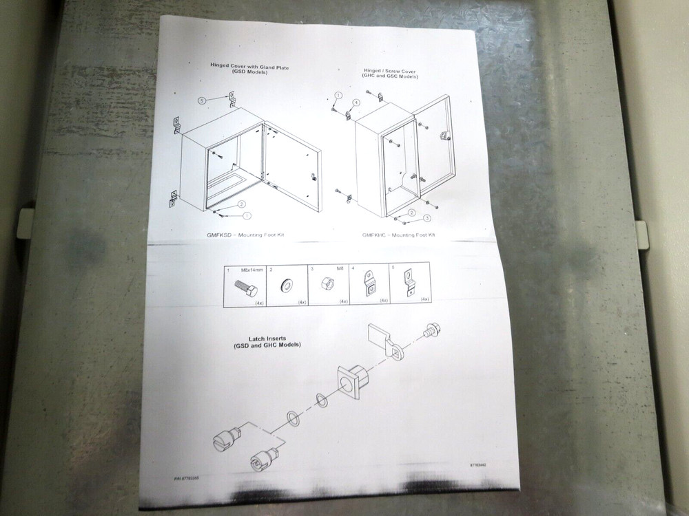 Hoffman GSC604012 Or 14105 Enclosure Wall Mount Rev A W/Instructions/Hardware.