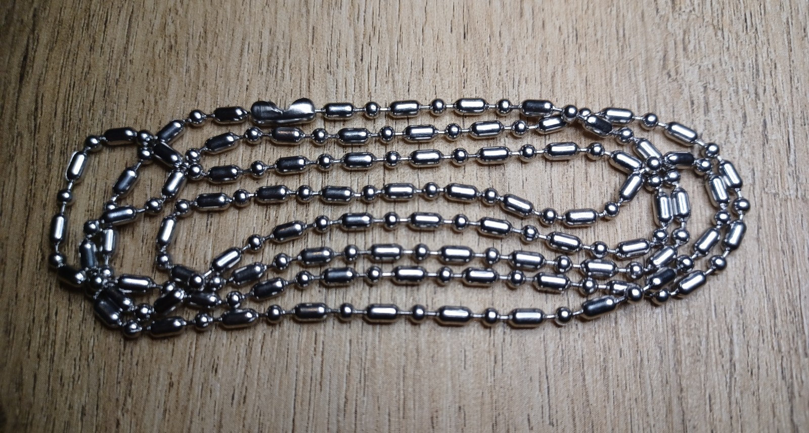 30" Dog Tag Chain Silver Stainless Steel 2.4mm Bar & Ball Stylish Military Chain