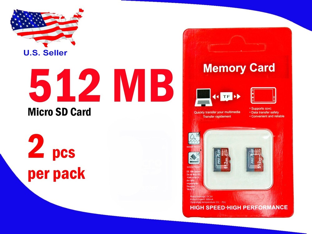 128MB 256MB 512MB Micro SD TF Memory Card ( 2 pcs per pack)