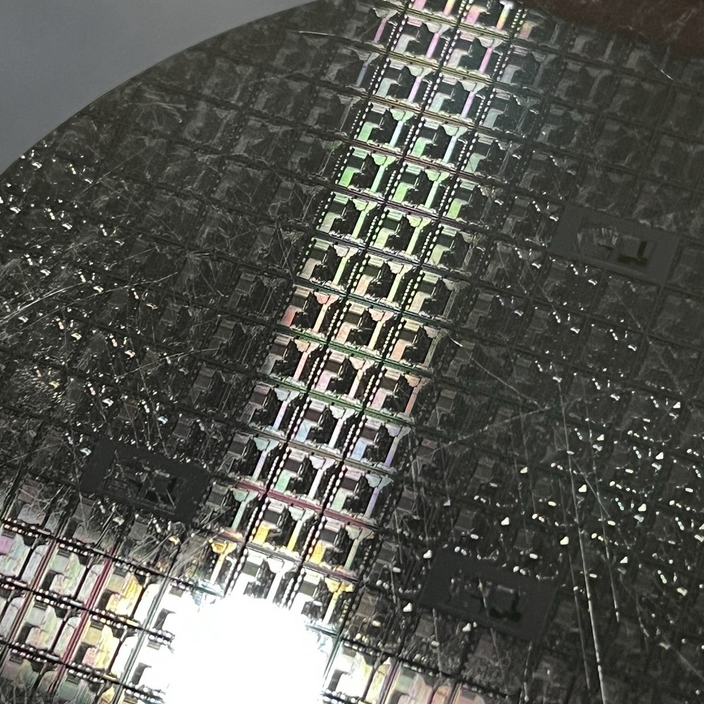 4 Inch Silicon Wafer With Scratch Marks, Containing Die And Test Areas