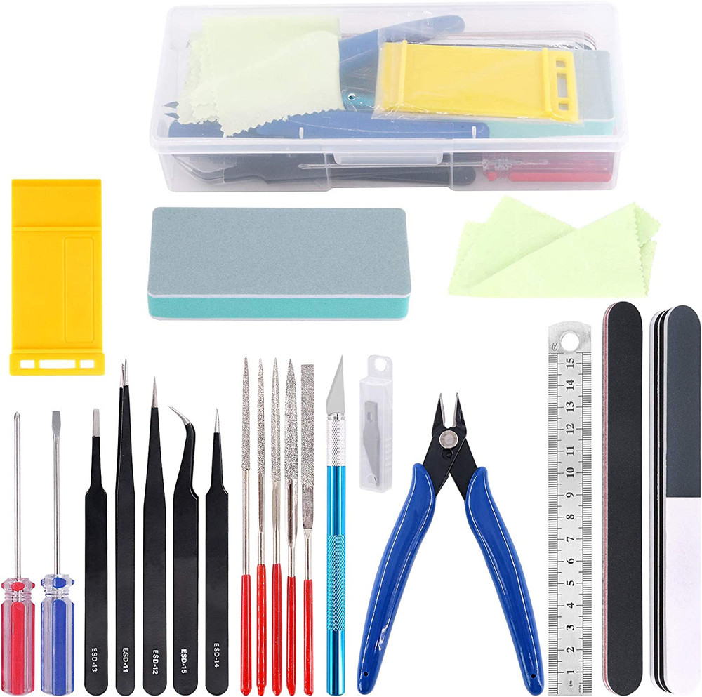 21Pcs Modeler Basic Tools Craft Set Hobby Building Tools Kit for Gundam Car Mode
