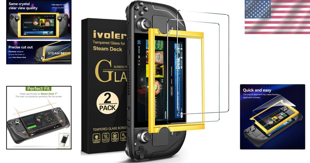 2 Pack Tempered Glass Screen Protector for Steam Deck 7"/OLED 7.4" - Ultra Clear