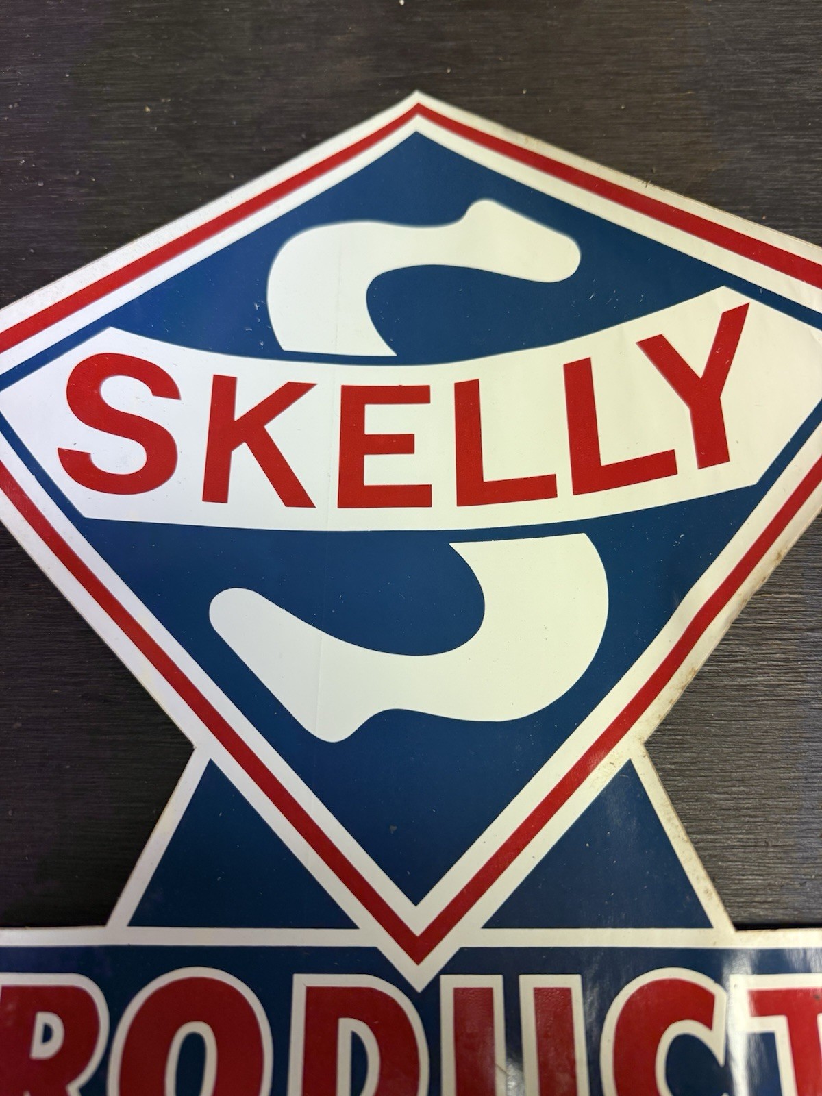 RARE Vintage SKELLY PRODUCTS Gas Pump Gas Oil Station Advertising Decal Sticker
