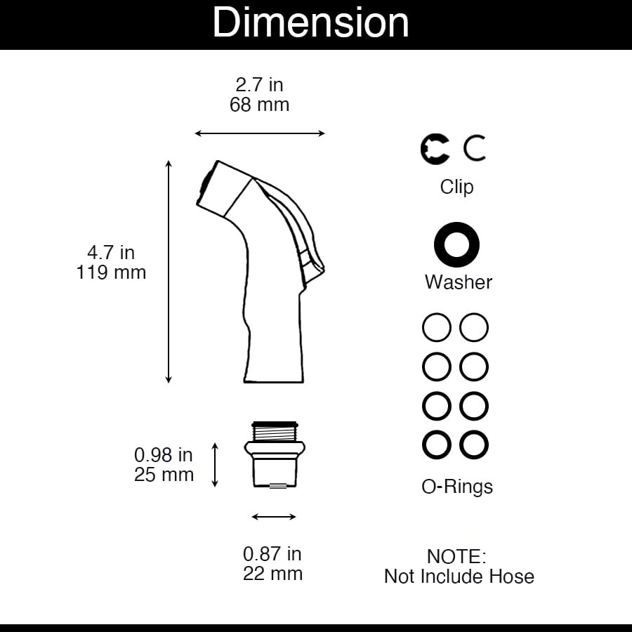 Universal Sink Spray Attachment â€“ Pull-Out Faucet Sprayer Replacement for D...