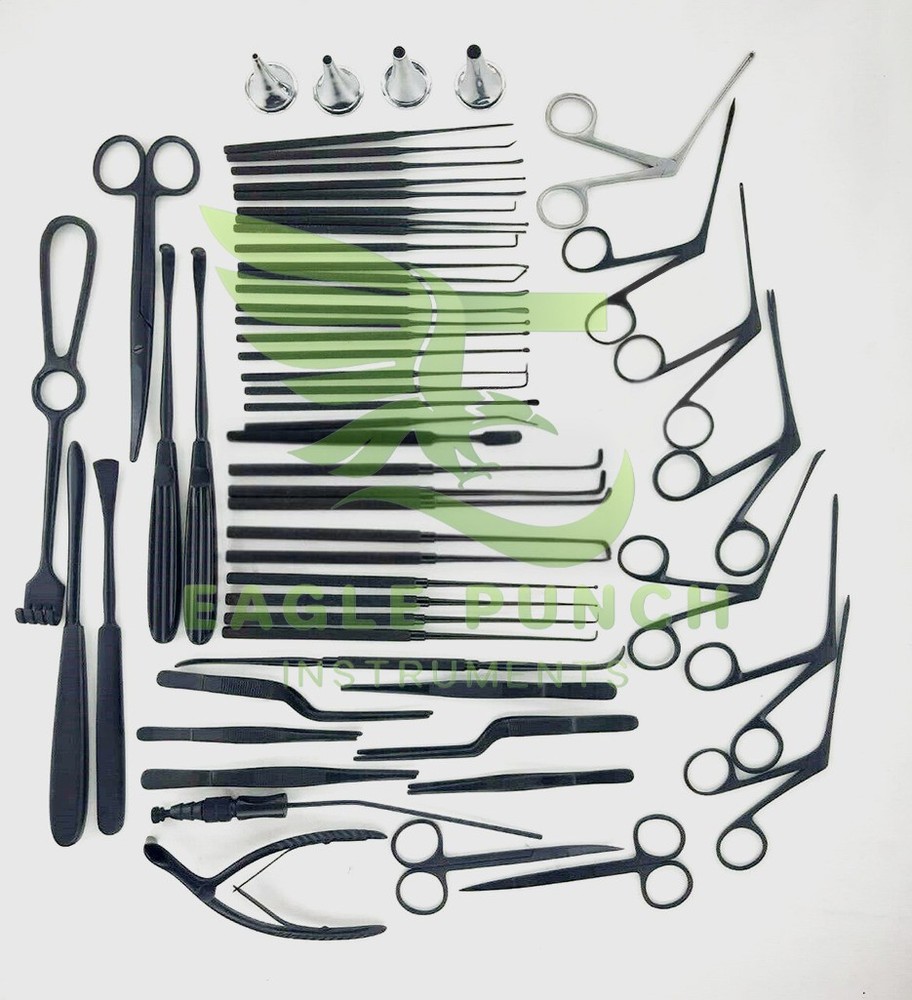 tympanoplasty instruments set, micro ear surgery ent instruments black coated